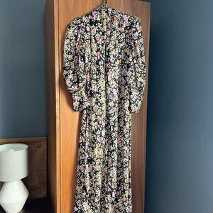 Zara floral midi puffed sleeve dress NWT